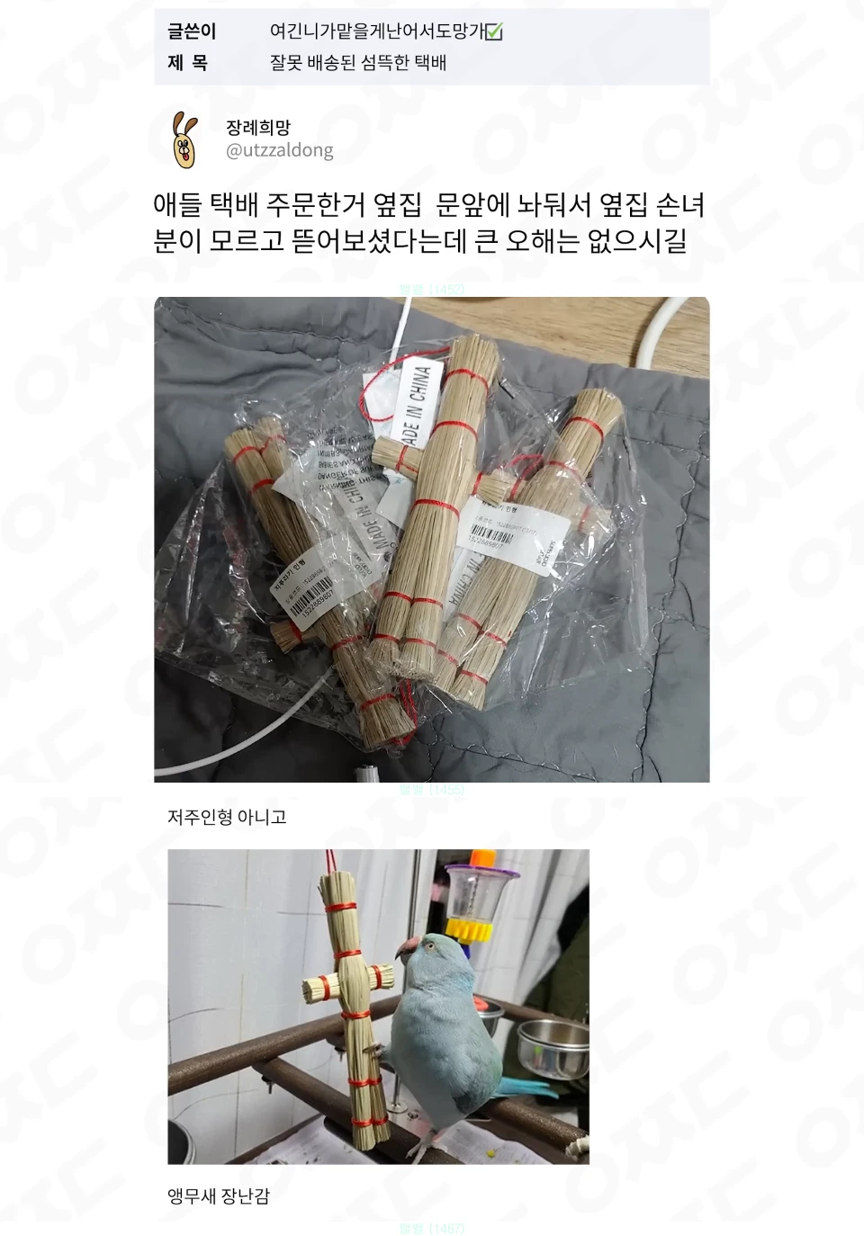 저주인형이 옆집에 배송됨.