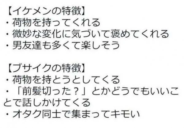 미남과 추남의 차이