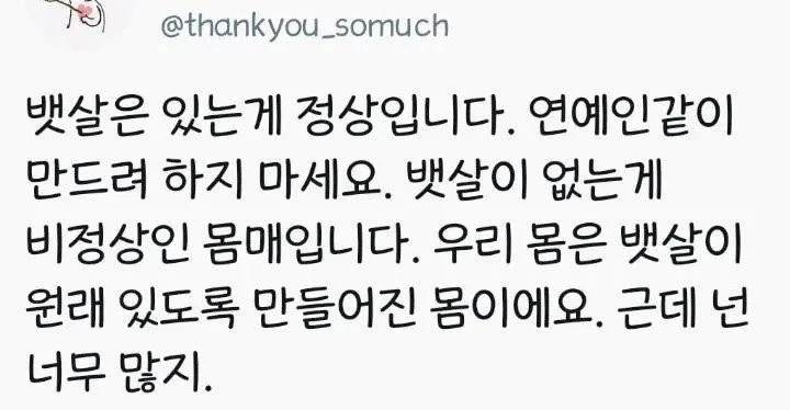 뱃살은 있는게 정상입니다