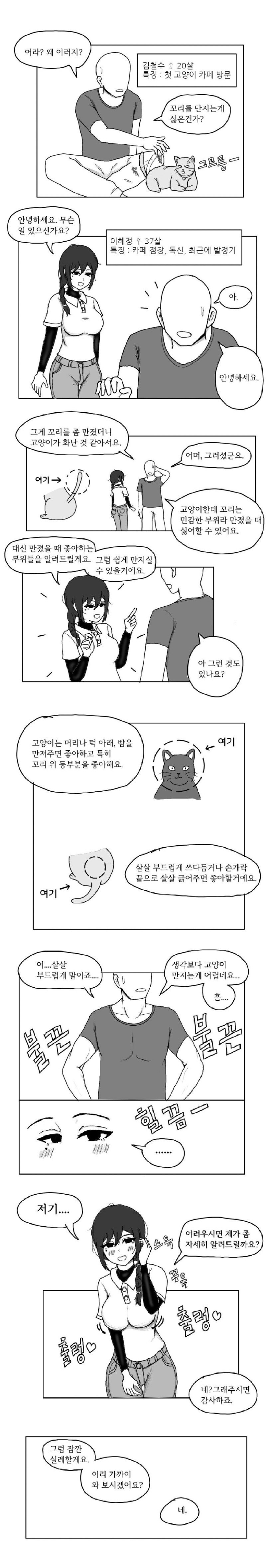 고양이 카페 점장님 만지기.manhwa