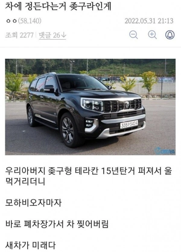 차에 정 든다는 거 구라인 이유
