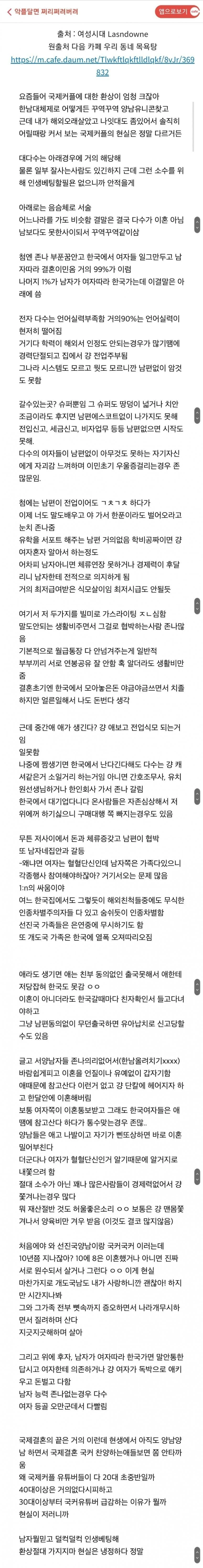 페미들이 찬양하는 양남-한녀 국제커플 현실