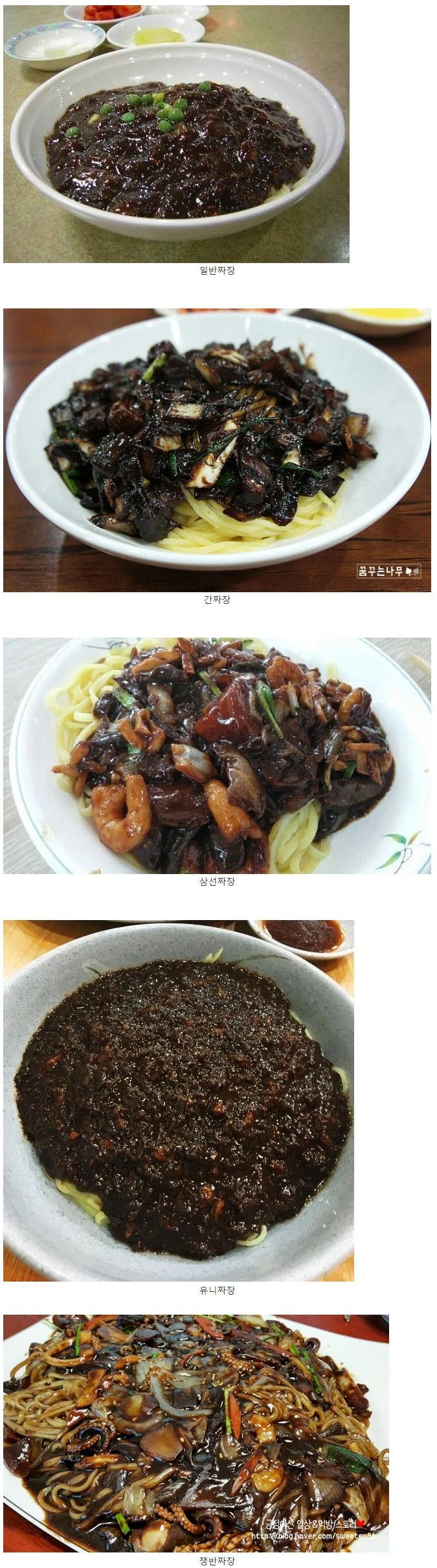 사람마다 취향 갈리는 짜장면 종류