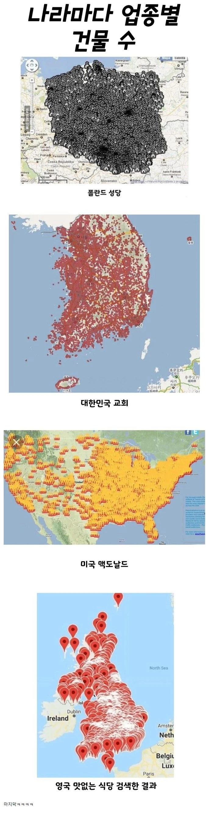 나라마다 업종별 건물 수
